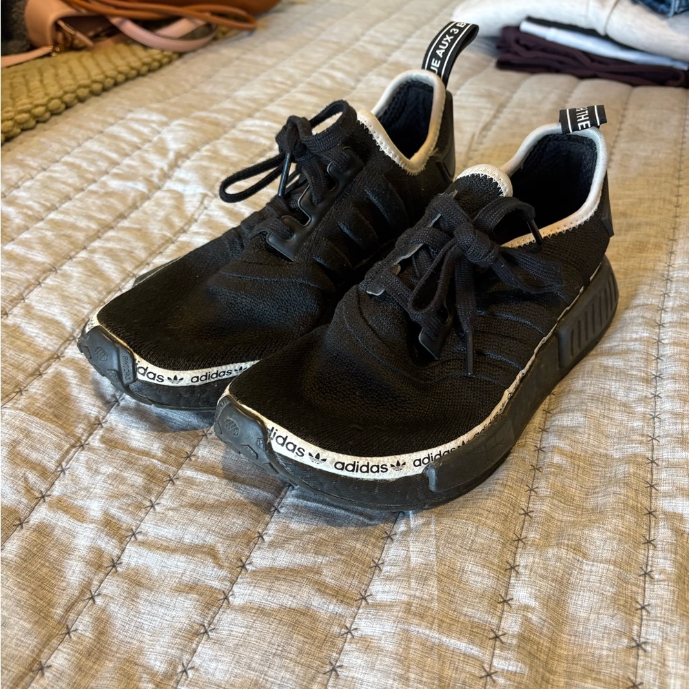 Adidas Black and White Athletic Shoes